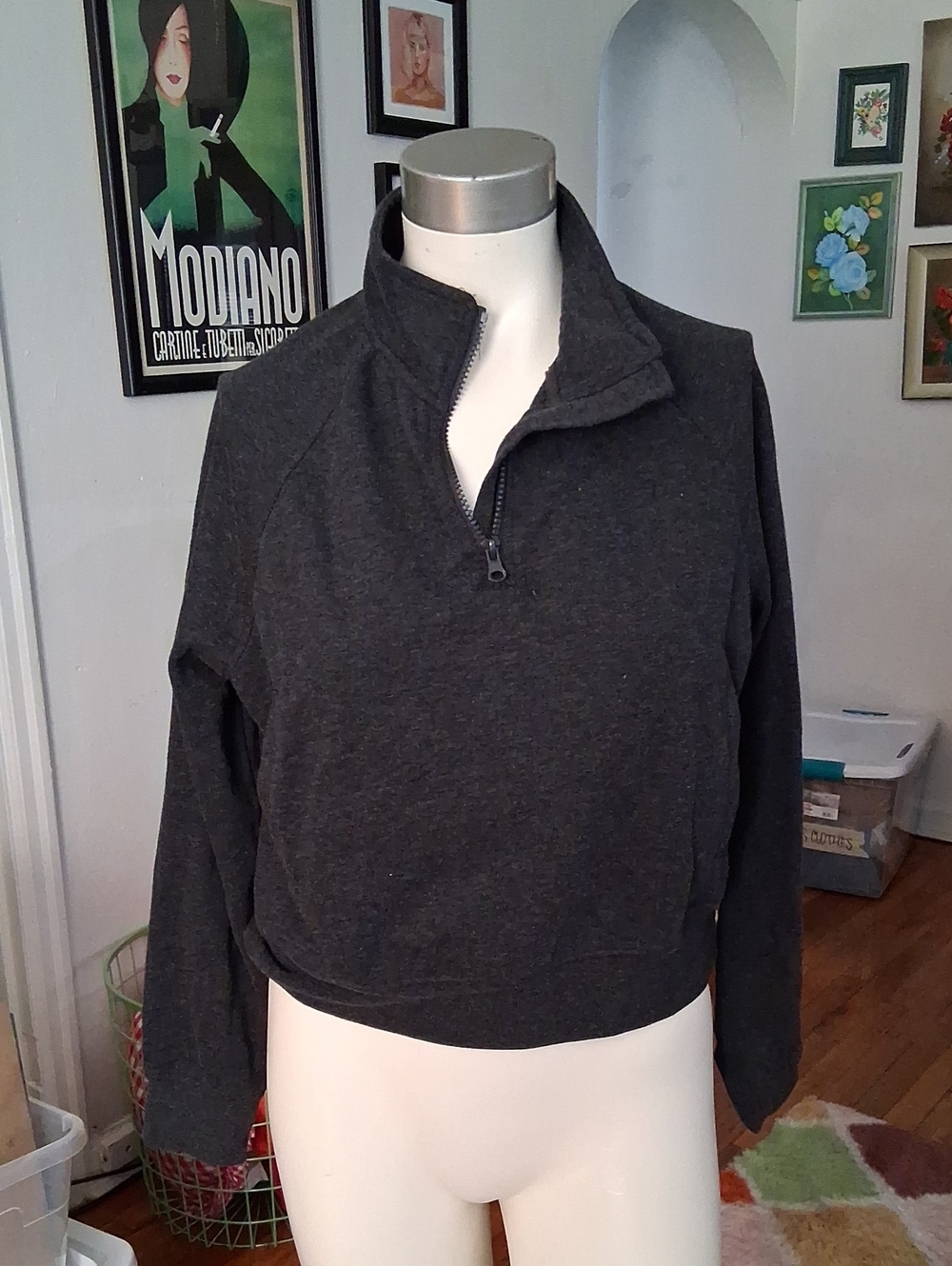 Oner Dark Gray Quarter-Zip Pullover Sweater